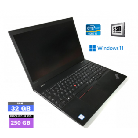 LENOVO T570 - Core I5 7ème génération - WEBCAM - Windows 11 - SSD 250 Go - Ram 32 Go - N°160920242 - GRADE B