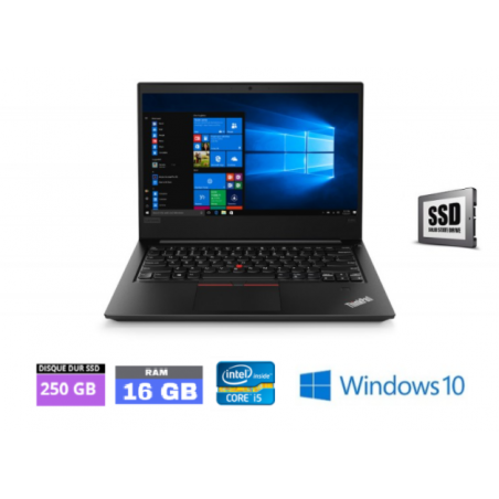 LENOVO E480 - i5 - WINDOWS 10 - SSD 250 Go - RAM 16 GO - N°160920241- GRADE B