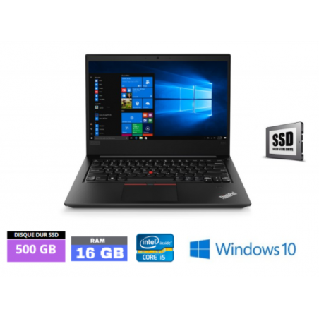 LENOVO E480 - i5 - WINDOWS 10 - SSD 500 Go - RAM 16 Go - N°160920242- GRADE B