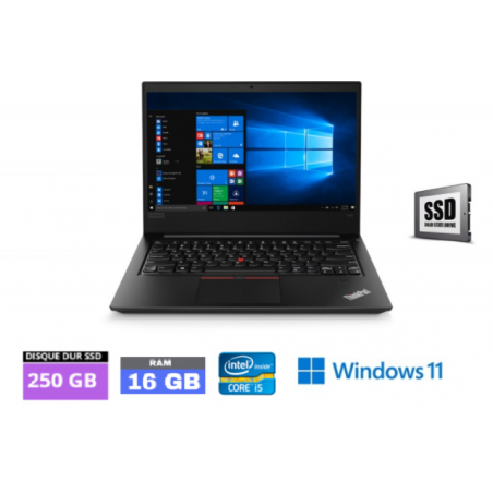 LENOVO E480 - i5 - WINDOWS 11 - SSD 250 Go - RAM 16 GO - N°160920245 - GRADE B