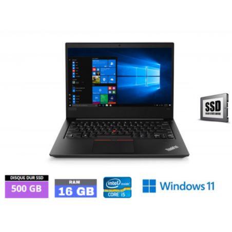 LENOVO E480 - i5 - WINDOWS 11 - SSD 500 Go - RAM 16 Go - N°160920246 - GRADE B