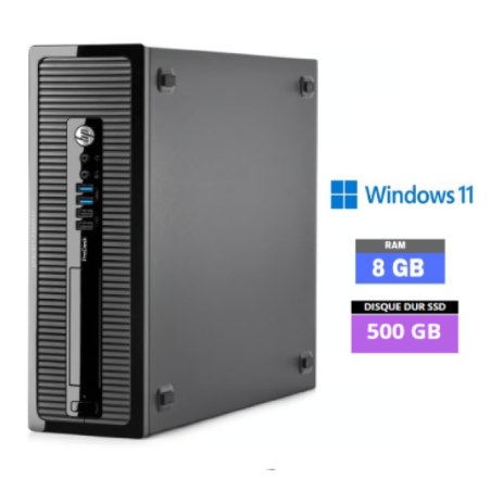 HP PRODESK 400 G1 SSF - CORE I5 - SSD 500 Go - RAM 8 Go - WINDOWS  11 - N°160920242 - GRADE B