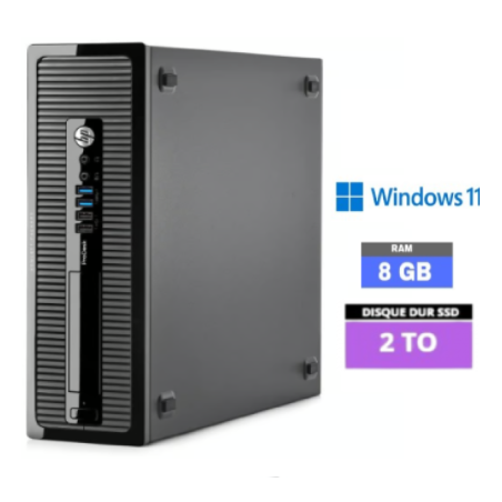 HP PRODESK 400 G1 SSF - CORE I5 - SSD 2 To - RAM 8 Go - WINDOWS  11 - N°160920244 - GRADE B