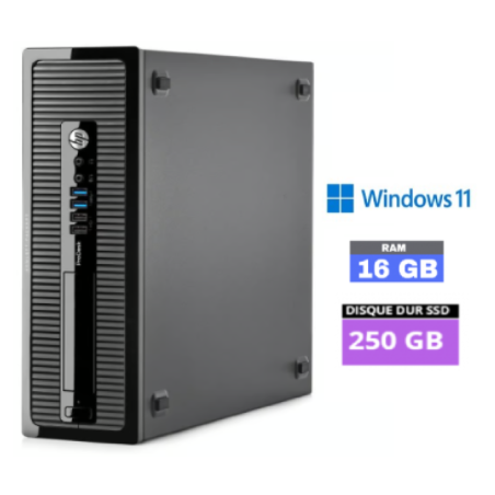 HP PRODESK 400 G1 SSF - CORE I5 - SSD 250 Go - RAM 16 Go - WINDOWS  11 - N°160920245 - GRADE B