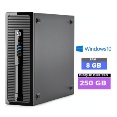 HP PRODESK 400 G1 SSF - CORE I5 - SSD 250 Go - RAM 8 Go - WINDOWS 10 - N°160920249 - GRADE B