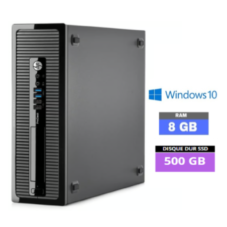 HP PRODESK 400 G1 SSF - CORE I5 - SSD 500 Go - RAM 8 Go - WINDOWS 10 - N°1609202410 - GRADE B