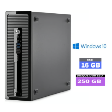 HP PRODESK 400 G1 SSF - CORE I5 - SSD 250 Go - RAM 16 Go - WINDOWS  10 - N°1609202413 - GRADE B