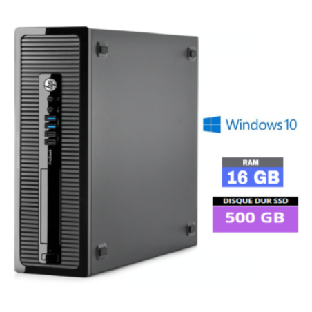 HP PRODESK 400 G1 SSF - CORE I5 - SSD 500 Go - RAM 16 Go - WINDOWS  10 - N°1609202414 - GRADE B