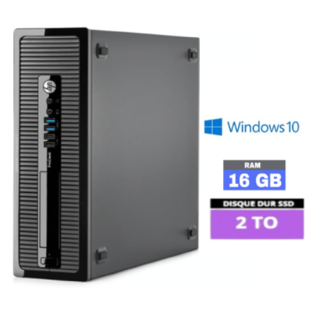 HP PRODESK 400 G1 SSF - CORE I5 - SSD 2 To - RAM 16 Go - WINDOWS 10 - N°1609202416 - GRADE B