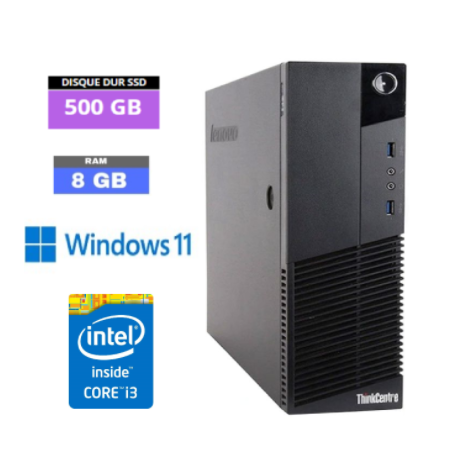 LENOVO THINKCENTRE M83 - 8 Go RAM - SSD 500 Go - Core i3 - Windows 11 - N°160920242- GRADE B