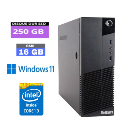 LENOVO THINKCENTRE M83 - 16 Go RAM - SSD 250 Go - Core i3 - Windows 11 - N°160920245- GRADE B