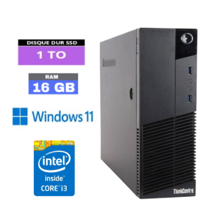 LENOVO THINKCENTRE M83 - 16 Go RAM - SSD 1 To - Core i3 - Windows 11 - N°160920247- GRADE B