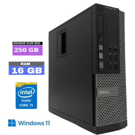 DELL OPTIPLEX 7010 DT - 16 Go RAM - SSD 250 Go - Core i5 - Windows 11 - N°170920245- GRADE B