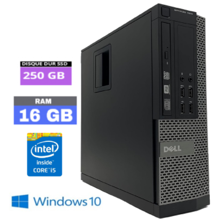 DELL OPTIPLEX 7010 DT I5 - 16 Go RAM - SSD 250 Go - Core i3 - Windows 10 - N°1609202413- GRADE B