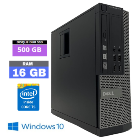 DELL OPTIPLEX 7010 DT I5 - 16 Go RAM - SSD 500 Go - Core i3 - Windows 10 - N°1609202414- GRADE B