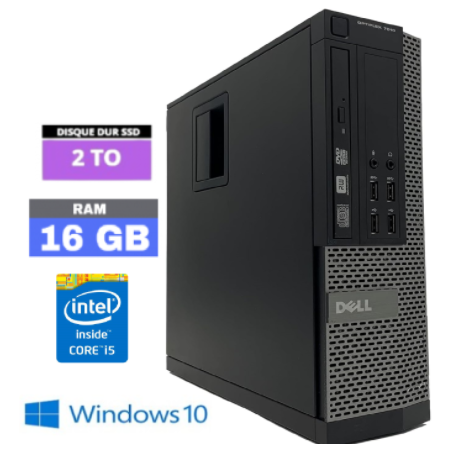 DELL OPTIPLEX 7010 DT I5 - 16 Go RAM - SSD 2 To - Core i3 - Windows 10 - N°1609202416- GRADE B