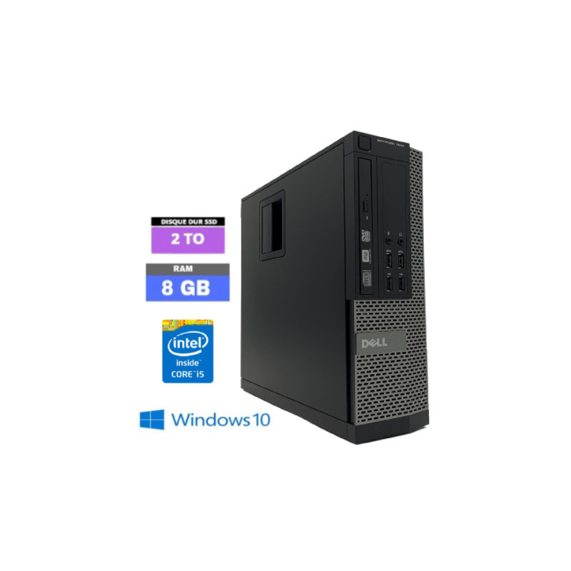 PC Bureautique Complet Reconditionné - Écran 22", Intel I5, 8 Go RAM, SSD 240 Go, Windows 11 Pro, WiFi, Clavier/souris Inclus