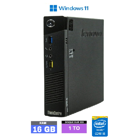 LENOVO THINKCENTRE M93P TINY - 16 Go RAM - SSD 1 To - Core i5 - Windows 11 - N°1909202415 - GRADE B