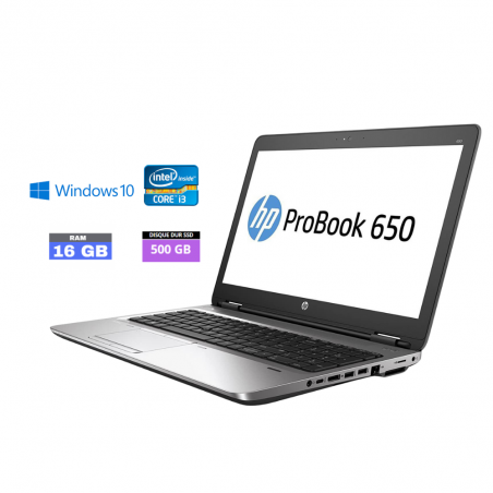 HP 650 G2 I3 - RAM 16  Go  - SSD 500 Go - WINDOWS 10 - 2310248