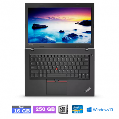 LENOVO L470 I3 - RAM 16 go - SSD 250 GO - Windows 10