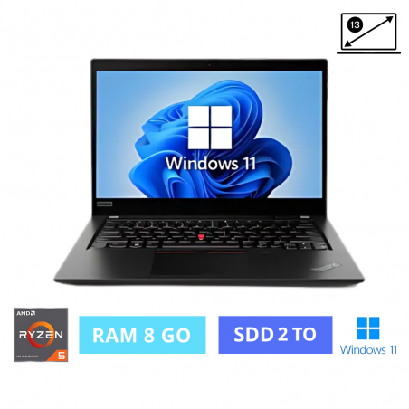 LENOVO X395 - 8 Go RAM - SSD 2To - AMD RYZEN 5 - Windows 11 - N°01501254 - GRADE B