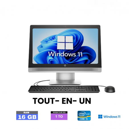 HP PRO ONE  600 G2 AIO CORE-I5 (I5-6500) - ram 16 GO - SSD 1to - Windows 11 - N°02301252 - GRADE B