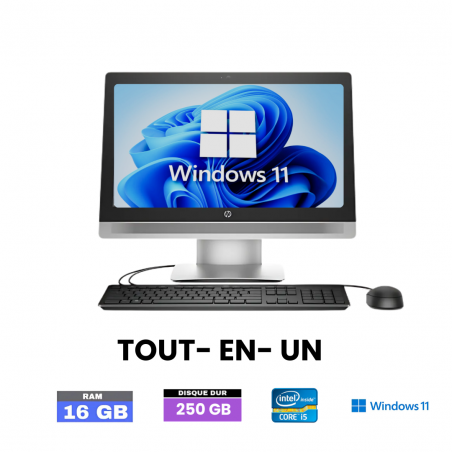 HP PRO ONE  600 G2 AIO CORE-I5 (I5-6500) - ram 16 GO - SSD 250 Go - Windows 11 - N°02301255- GRADE B