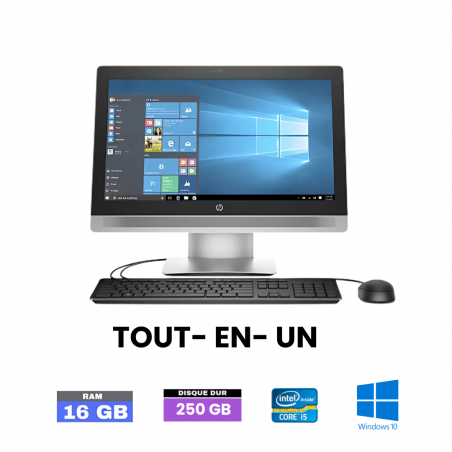 HP PRO ONE  600 G2 AIO CORE-I5 (I5-6500) - ram 16 GO - SSD 250 Go - Windows 10 - N°02301256- GRADE B