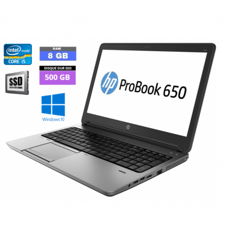 HP PROBOOK 650 G1 I5 - RAM 8 go - SSD 500 go - Windows 10 - N°2711239
