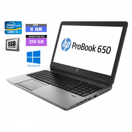 HP PROBOOK 650 G1 I5 - RAM 8 go - SSD 250 go - Windows 10 - N°2711238