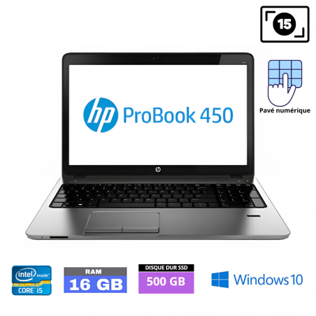 HP Probook 450 G2 Core i5 - SSD 500 Go- 16 Go RAM  sous Windows 10  - N°0204258 - GRADE B