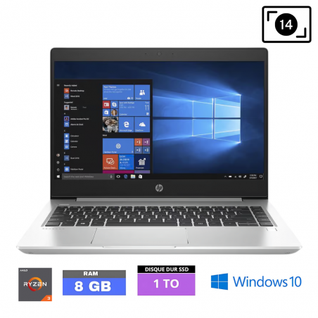 HP PROBOOK 445 G6 RYZEN 3 - RAM 8  Go - SSD 1To - WINDOWS 10- N°02904251 - GRADE B