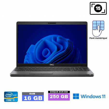 DELL LATITUDE 5500 I5-8365U - RAM 16 Go - SSD 250 Go - WINDOWS 11-2205254