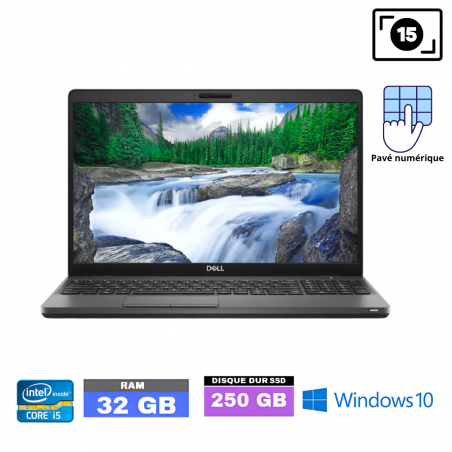 DELL LATITUDE 5500 I5-8365U - RAM 32 Go - SSD 250 Go - WINDOWS 10-220525410