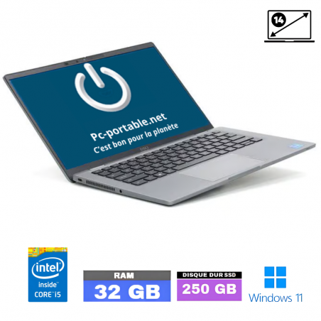 DELL 7420 -1145G7-Windows 11 - SSD 250 GO - Core I5 - Ram 32 Go  - N°0710250 - GRADE B