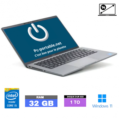 DELL 7420 -1145G7-Windows 11 - SSD 1TO - Core I5 - Ram 32 Go  - N°0211025 - GRADE B