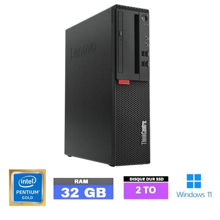 LENOVO THINKCENTRE M710S SFF- 32 Go RAM - SSD 2 To - Pentium Gold G5400 - Windows 11 - N°0301025 - GRADE B