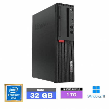LENOVO THINKCENTRE M710S SFF- 32 Go RAM - SSD 1To - Pentium Gold G5400 - Windows 11 - N°03010250 - GRADE B