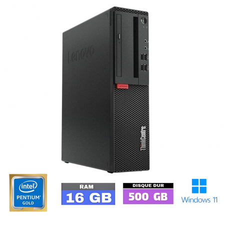 LENOVO THINKCENTRE M710S SFF- 16 Go RAM - SSD 500 Go - Pentium Gold G5400 - Windows 11 - N°03010255 - GRADE B