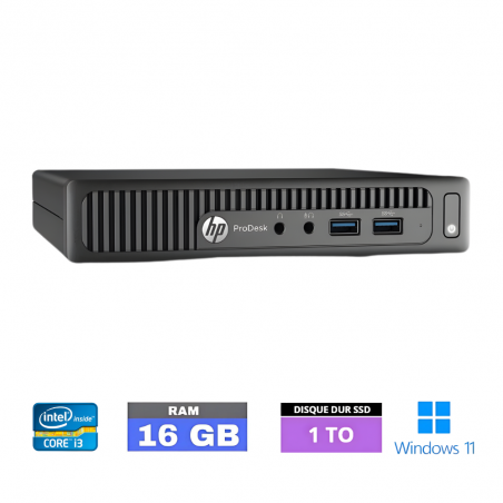 HP 400 G2 Mini i3-6100 3.2GHz - RAM 16 GO SSD 1 TO - Windows 11 - N°0191125 - GRADE B