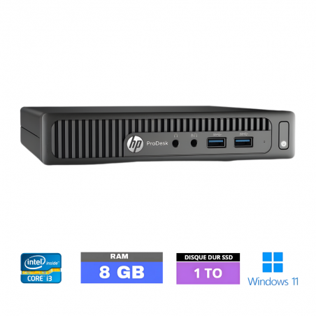 HP 400 G2 Mini i3-6100 3.2GHz - RAM 8 GO SSD 1 TO - Windows 11 - N°01911255 - GRADE B