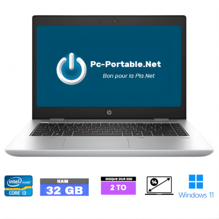 HP 640 G4 CORE-I3 - RAM 32 go - SSD 2 to- Windows 11-N°0290126