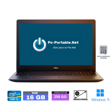 DELL 3590 i5-8350U - RAM 16 go - SSD 250 GO  - Windows 11 - GRADE B - Ref : 06030005