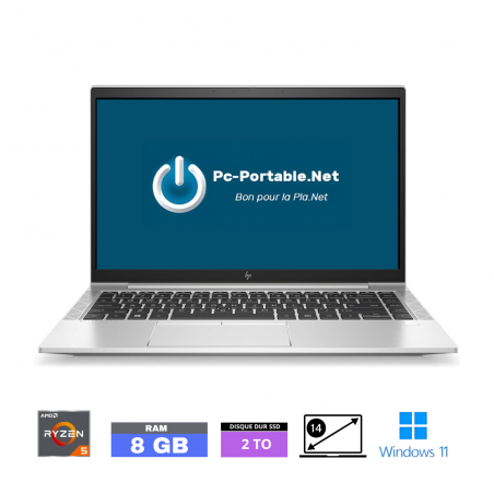 HP 845 G7 AMD RYZEN 5 PRO (4650U)- RAM 8 go - SSD 2 TO  - Windows 11 - GRADE B - Ref : 16030012
