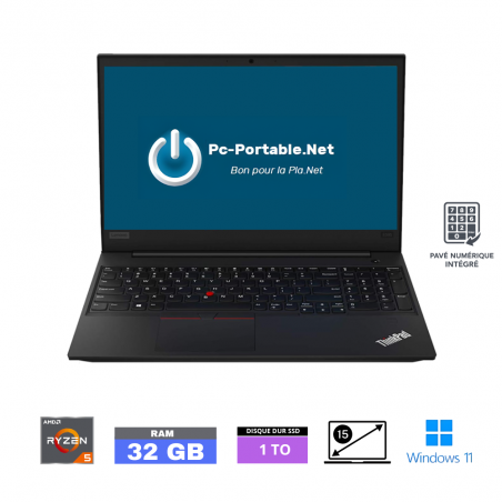 LENOVO E595 - AMD Ryzen  - Windows 11 - SSD 1 To - Ram 32 Go - N°19030011 - GRADE B