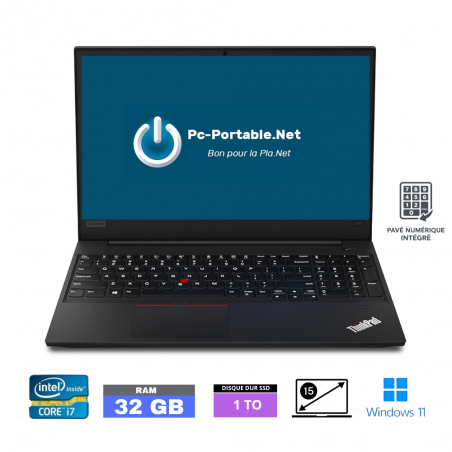 LENOVO E590 CORE I7-8565U  - Windows 11 - SSD 1 To - Ram 32 Go - N°19030035 - GRADE B