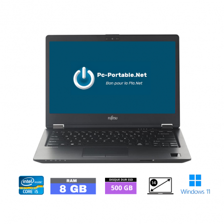 FUJITSU LIFEBOOK U748 - CORE i5 - Windows 11 - Ram 8 Go - SSD 500 GO - GRADE B - Ref : 20030014