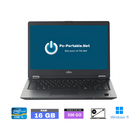 FUJITSU LIFEBOOK U748 - CORE i5 - Windows 11 - Ram 16 Go - SSD 500 GO - GRADE B - Ref : 20030018