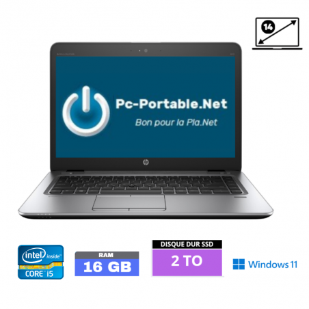 HP Elitebook 840 G3 - I5 6ème génération - 16Go RAM - Windows 11 - WEBCAM - SSD 2 TO - N°240440 - GRADE B