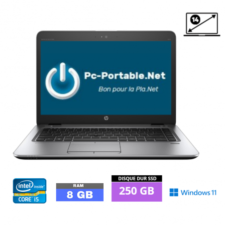 HP Elitebook 840 G3 - I5 6ème génération - 8Go RAM - Windows 11 - WEBCAM - SSD 250 GO - N°240429 - GRADE B